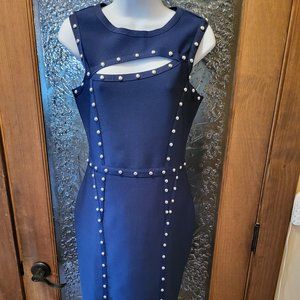 Lascana ribbed blue dress, size L